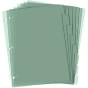 3 Ring Dark Green Binder Dividers with 8-Tabs, A4 Binder Dividers, Sturdy Plastic Divider, Suitable for Notebooks and Binders, Tabs for Binder, 3 Hole Punch (Dark Green, A4)