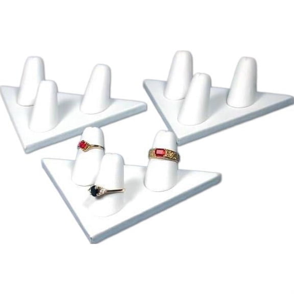 3 Ring Diamond Jewelry Stands Display 3 Finger Triangle
