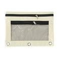 thumbnail image 1 of 3-Ring Double Zipper Pencil Pouch 9.84x7.48x0.39in, Binder Document Organizer with Clear Window Supplies Storage Bag(Beige), 1 of 3