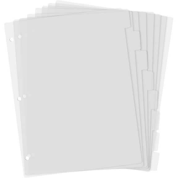 3 Ring Frosted Transparent Binder Dividers, 8 Tab Clear Dividers, A4 Size, Sturdy Plastic, Aesthetic, 3 Hole Punch