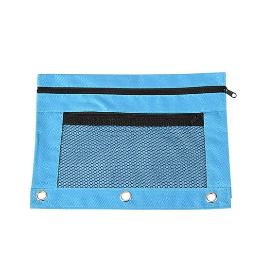 3 Ring Pencil Binder Pouch Double Layer Mesh Window Pencil Pouch Easy Cleanup Dirt Rsistant Pen and File Storage Bags