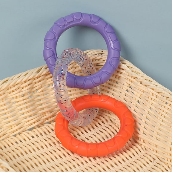 3-Ring Tug Toy for Dogs, TPR Interlocking Chew Rings for Tug of War and Fetch, Durable Interactive Pull Toy for Small, Medium, and Large Breeds, Promotes Dental Health and Reduces Boredom