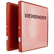 3 Ring View Binder 0.5" with 2 Pockets Available in Red (2 Pack) by Emraw