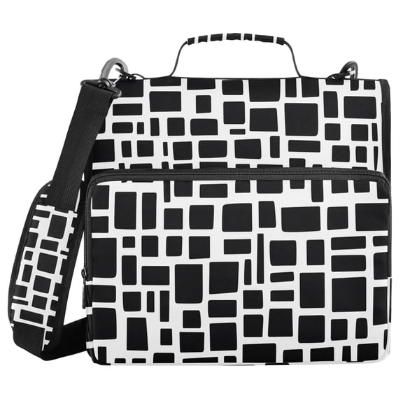 3 Ring Zipper Binder with Shoulder Strap Waterproof Trapper Keeper 2 Inch D-Ring 500 Sheets Capacity Black Different Rectangular