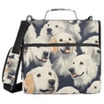 thumbnail image 1 of 3 Ring Zipper Binder with Shoulder Strap Waterproof Trapper Keeper 2 Inch D-Ring 500 Sheets Capacity Cartoon Golden Retriever, 1 of 8