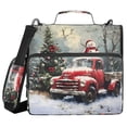 thumbnail image 1 of 3 Ring Zipper Binder with Shoulder Strap Waterproof Trapper Keeper 2 Inch D-Ring 500 Sheets Capacity Christmas Tree Truck Snowman, 1 of 7