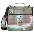 thumbnail image 1 of 3 Ring Zipper Binder with Shoulder Strap Waterproof Trapper Keeper 2 Inch D-Ring 500 Sheets Capacity Cute Kitten in Flower Basket, 1 of 7