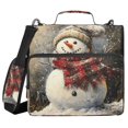 thumbnail image 1 of 3 Ring Zipper Binder with Shoulder Strap Waterproof Trapper Keeper 2 Inch D-Ring 500 Sheets Capacity Cute Snowman in Clothes, 1 of 7