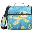thumbnail image 1 of 3 Ring Zipper Binder with Shoulder Strap Waterproof Trapper Keeper 2 Inch D-Ring 500 Sheets Capacity Cute Turtle Swimming, 1 of 7