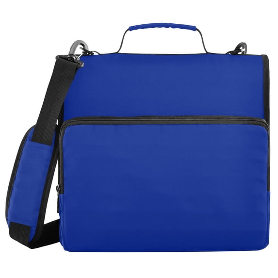 3 Ring Zipper Binder with Shoulder Strap Waterproof Trapper Keeper 1.5 Inch D-Ring 500 Sheets Capacity Dark Blue