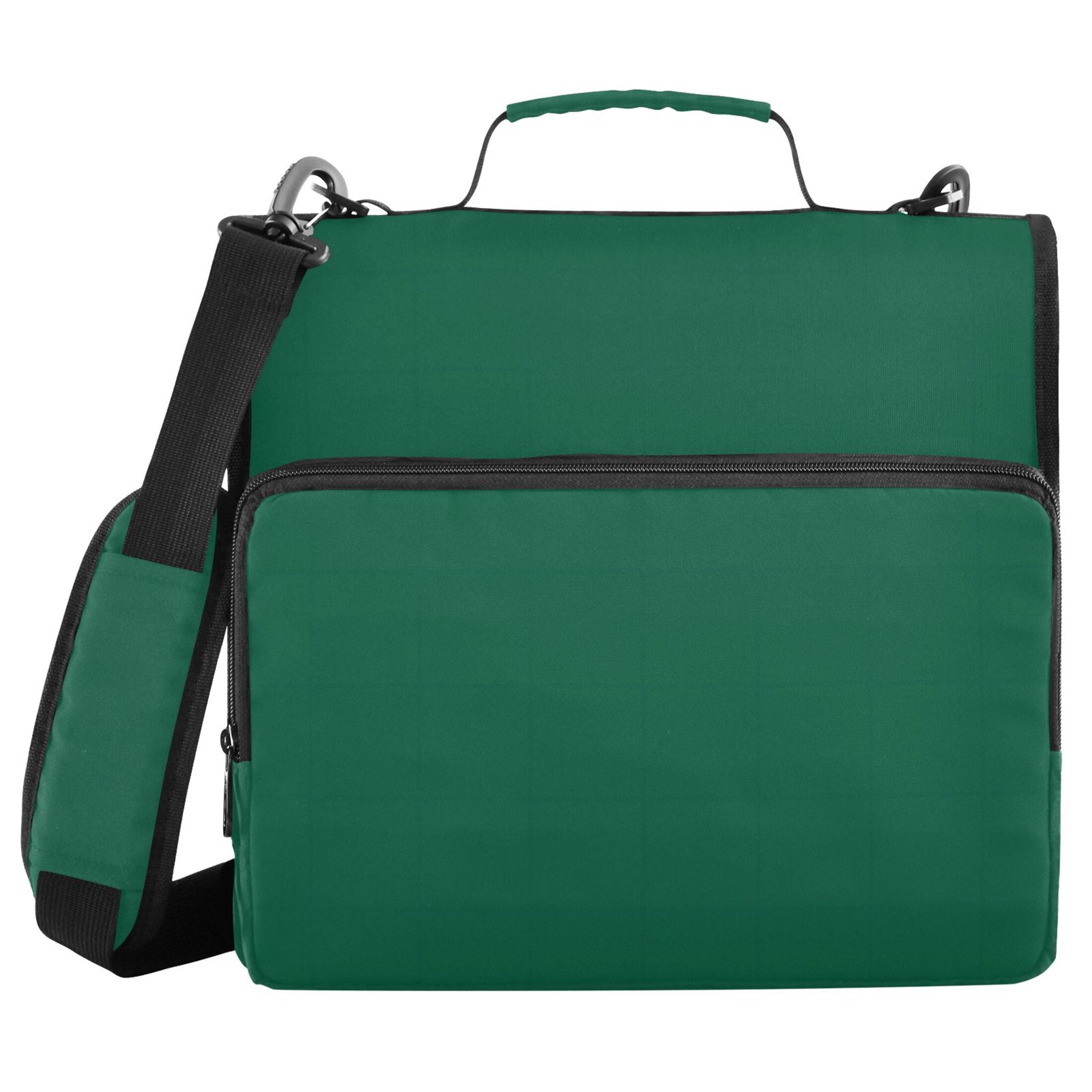 3 Ring Zipper Binder with Shoulder Strap Waterproof Trapper Keeper 2 Inch D-Ring 500 Sheets Capacity Dark Green