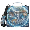 thumbnail image 1 of 3 Ring Zipper Binder with Shoulder Strap Waterproof Trapper Keeper 2 Inch D-Ring 500 Sheets Capacity Elephant Zebra Tiger Bear Dolphin, 1 of 8