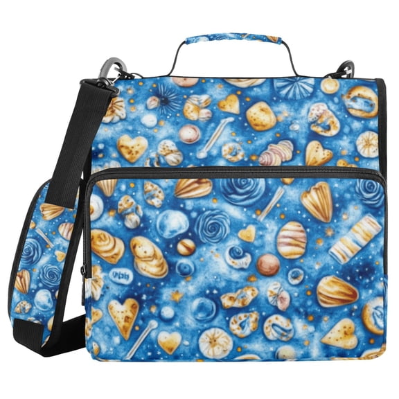 3 Ring Zipper Binder with Shoulder Strap Waterproof Trapper Keeper 2 Inch D-Ring 500 Sheets Capacity Fantastic Shells on Sea