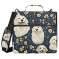 thumbnail image 1 of 3 Ring Zipper Binder with Shoulder Strap Waterproof Trapper Keeper 2 Inch D-Ring 500 Sheets Capacity Golden Retriever Flower Pattern, 1 of 8