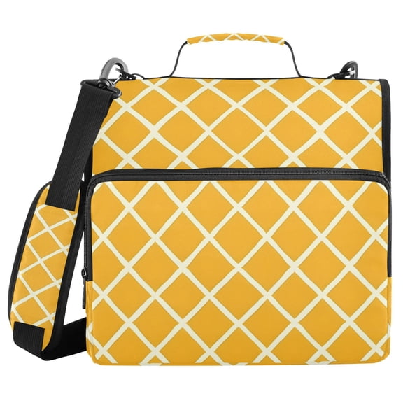 3 Ring Zipper Binder with Shoulder Strap Waterproof Trapper Keeper 1.5 Inch D-Ring 500 Sheets Capacity Grid Lines