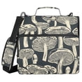 thumbnail image 1 of 3 Ring Zipper Binder with Shoulder Strap Waterproof Trapper Keeper 2 Inch D-Ring 500 Sheets Capacity Hand-drawn Mushrooms, 1 of 8