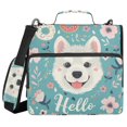 thumbnail image 1 of 3 Ring Zipper Binder with Shoulder Strap Waterproof Trapper Keeper 2 Inch D-Ring 500 Sheets Capacity Hello Dog Face, 1 of 8