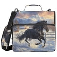 thumbnail image 1 of 3 Ring Zipper Binder with Shoulder Strap Waterproof Trapper Keeper 2 Inch D-Ring 500 Sheets Capacity Horse Galloping in Snow, 1 of 7