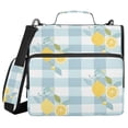thumbnail image 1 of 3 Ring Zipper Binder with Shoulder Strap Waterproof Trapper Keeper 2 Inch D-Ring 500 Sheets Capacity Lemons on Plaid, 1 of 8