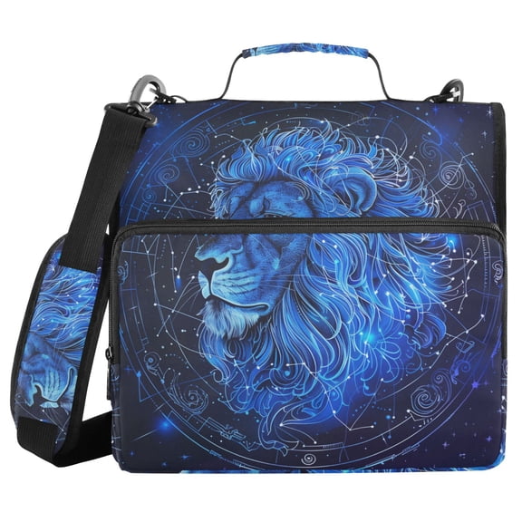 3 Ring Zipper Binder with Shoulder Strap Waterproof Trapper Keeper 2 Inch D-Ring 500 Sheets Capacity Leo Of Zodiac