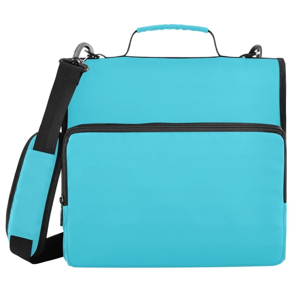 3 Ring Zipper Binder with Shoulder Strap Waterproof Trapper Keeper 2 Inch D-Ring 500 Sheets Capacity Light Blue
