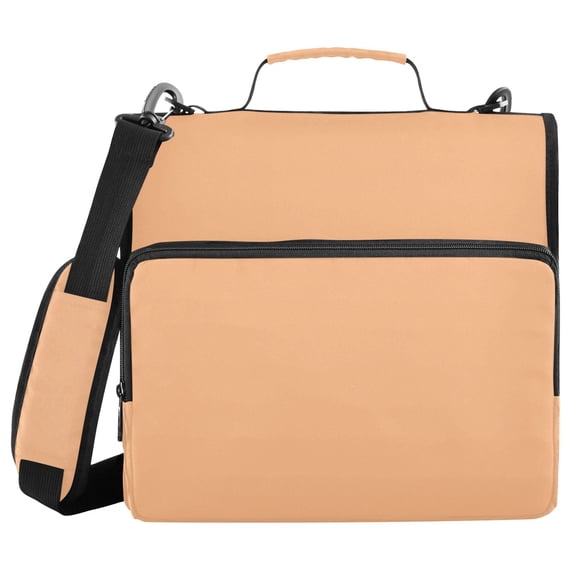 3 Ring Zipper Binder with Shoulder Strap Waterproof Trapper Keeper 2 Inch D-Ring 500 Sheets Capacity Light Orange