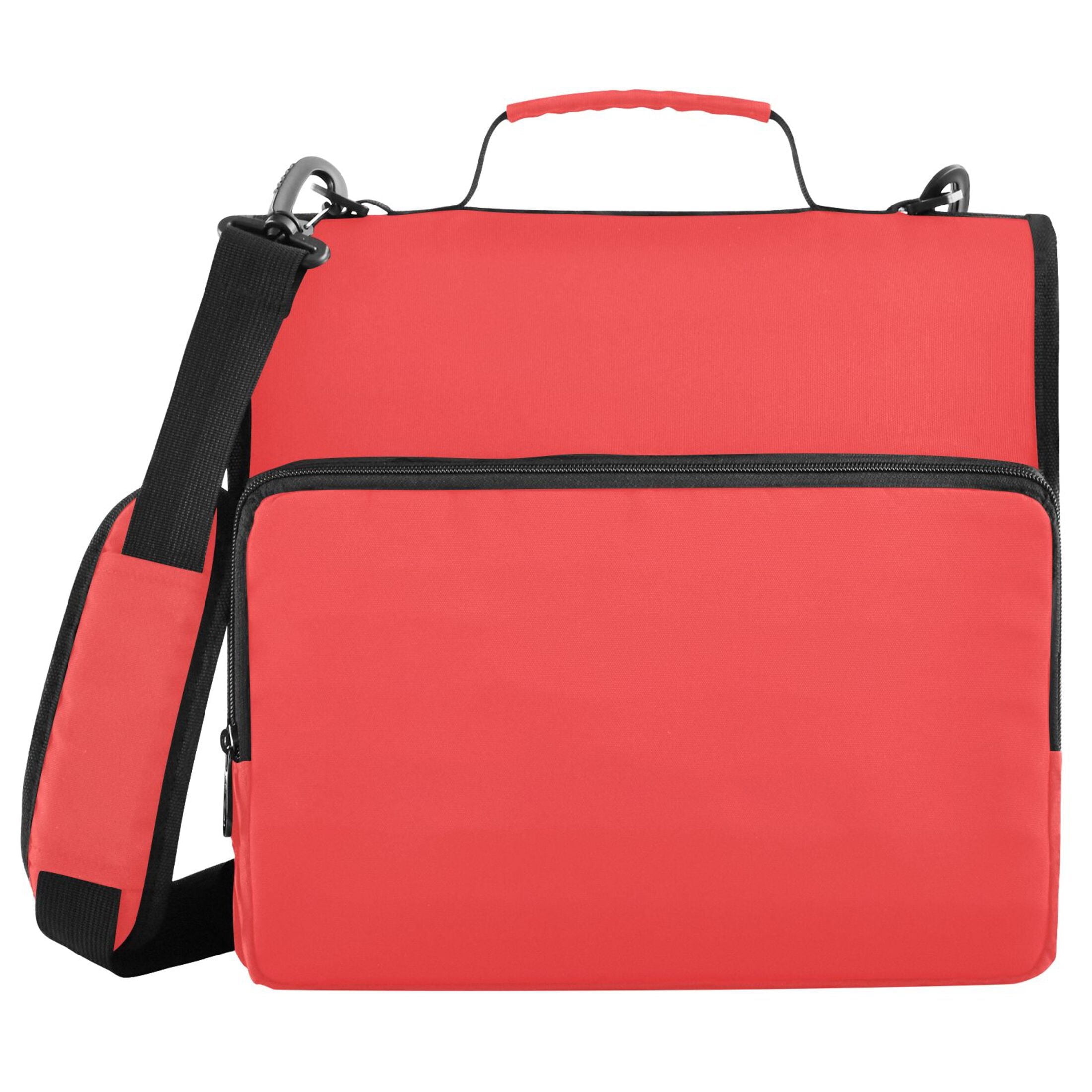 3 Ring Zipper Binder with Shoulder Strap Waterproof Trapper Keeper 2 Inch D-Ring 500 Sheets Capacity Light Red