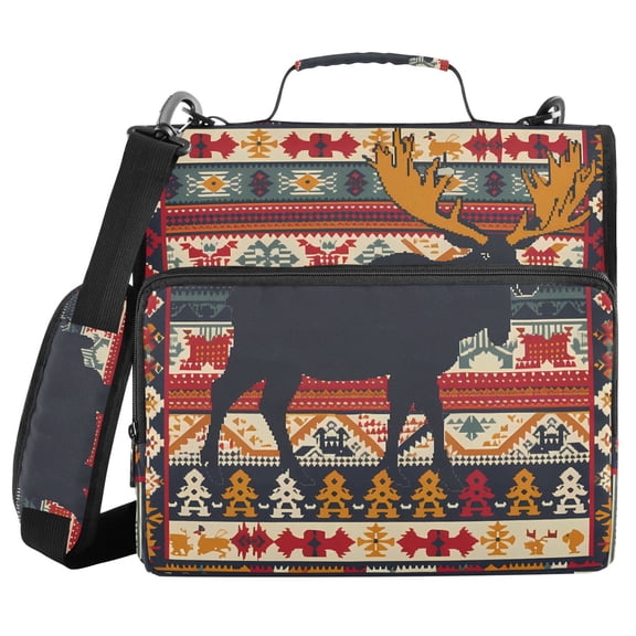 3 Ring Zipper Binder with Shoulder Strap Waterproof Trapper Keeper 2 Inch D-Ring 500 Sheets Capacity Moose Silhouette