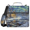 thumbnail image 1 of 3 Ring Zipper Binder with Shoulder Strap Waterproof Trapper Keeper 2 Inch D-Ring 500 Sheets Capacity Snow Room and Aurora, 1 of 7