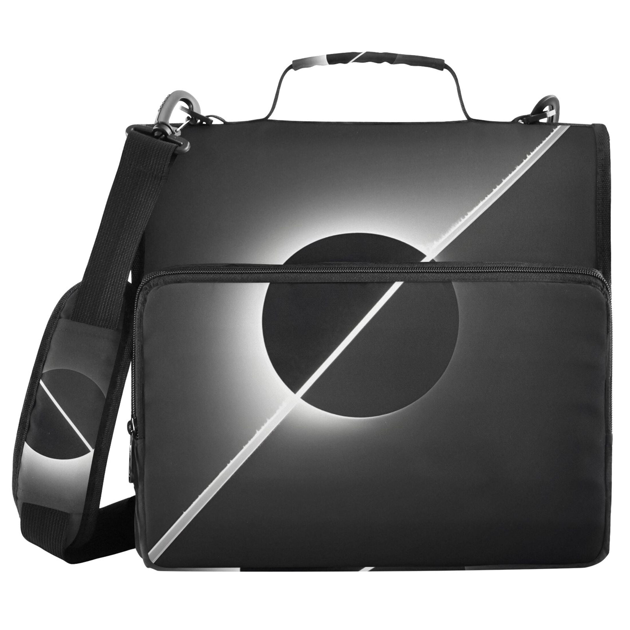 3 Ring Zipper Binder with Shoulder Strap Waterproof Trapper Keeper 2 Inch D-Ring 500 Sheets Capacity Solar Eclipse