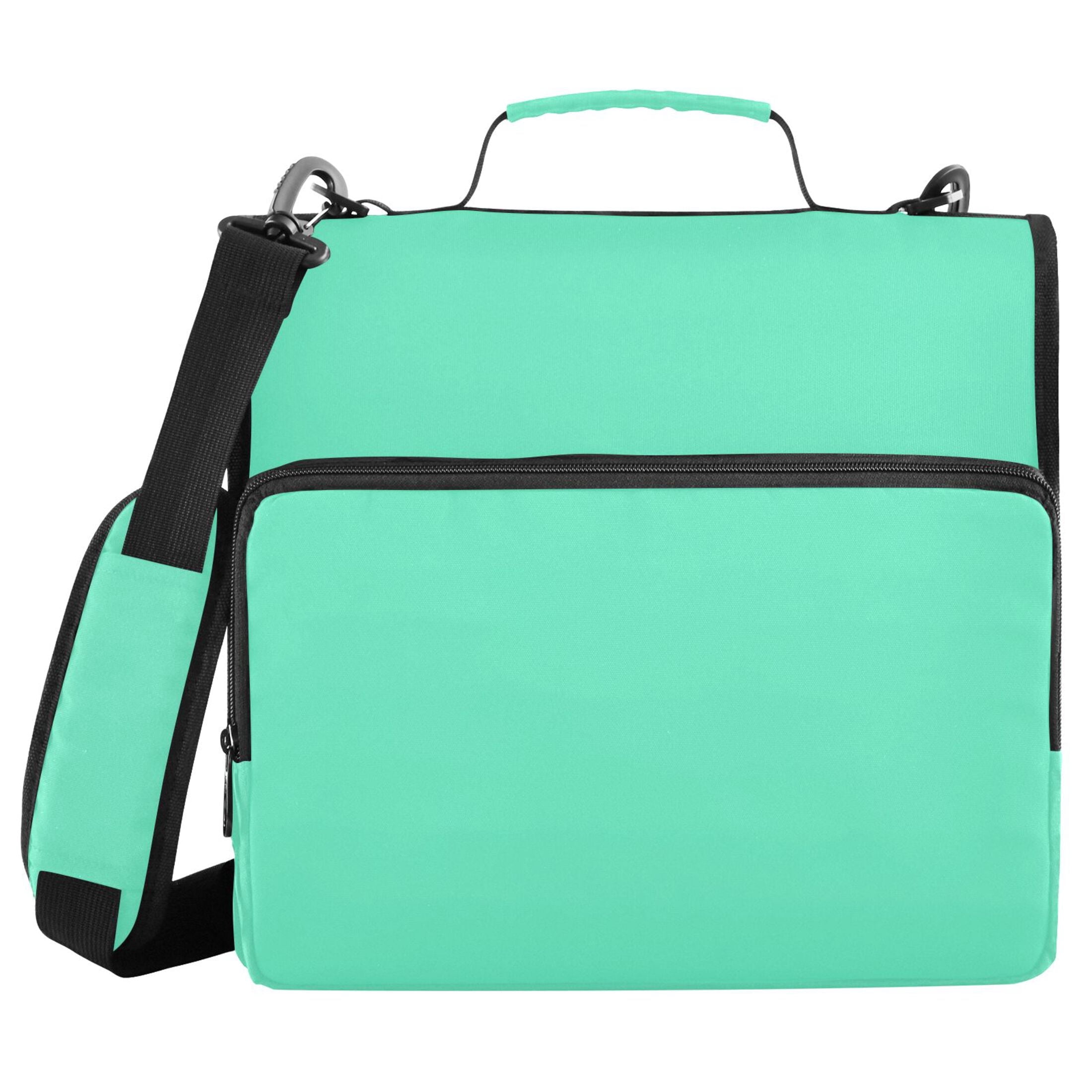 3 Ring Zipper Binder with Shoulder Strap Waterproof Trapper Keeper 2 Inch D-Ring 500 Sheets Capacity Spearmint