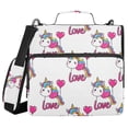 thumbnail image 1 of 3 Ring Zipper Binder with Shoulder Strap Waterproof Trapper Keeper 2 Inch D-Ring 500 Sheets Capacity Unicorn and Love Balloon, 1 of 8