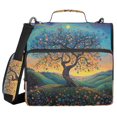 thumbnail image 1 of 3 Ring Zipper Binder with Shoulder Strap Waterproof Trapper Keeper 2 Inch D-Ring 500 Sheets Capacity Whimsical Tree Of Life, 1 of 8