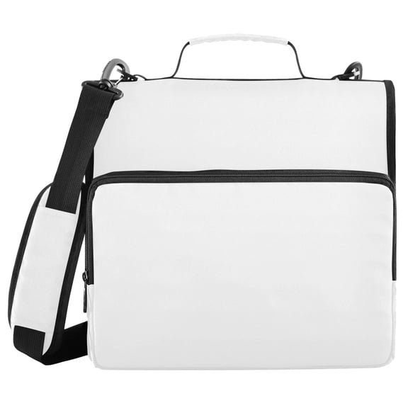 3 Ring Zipper Binder with Shoulder Strap Waterproof Trapper Keeper 2 Inch D-Ring 500 Sheets Capacity White