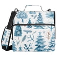 thumbnail image 1 of 3 Ring Zipper Binder with Shoulder Strap Waterproof Trapper Keeper 2 Inch D-Ring 500 Sheets Capacity Winter Tree Plants, 1 of 7