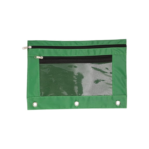 3 Rings Binders Pen Case Double Zipper Pencil Case Pencil Box Simple File Bag