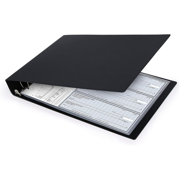 3 Rings Business Check Binder for on a Page Checks, Fit & 9 Holes (9" x11 1/4")