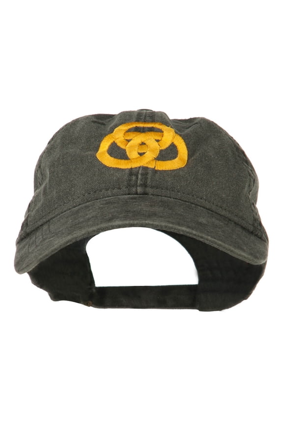 3 Rings Connected Embroidered Cap - Black OSFM