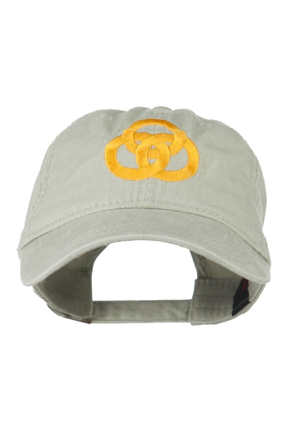 3 Rings Connected Embroidered Cap - Khaki OSFM