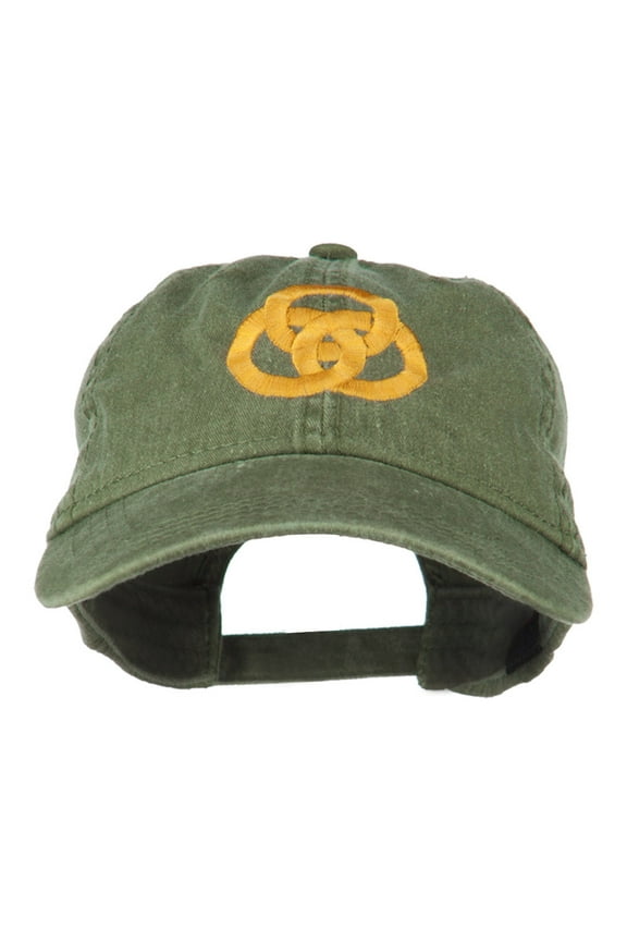 3 Rings Connected Embroidered Cap - Olive Green OSFM