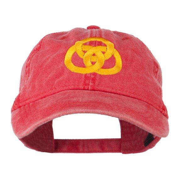 3 Rings Connected Embroidered Cap - Red OSFM
