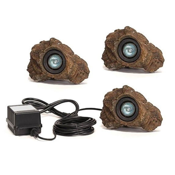 Ignite Landscape Lighting 1.5-Watt Rock Light(x3) with 20-Watt Transformer for Landscape Lighting, Ponds, and Water Features - 3X1.5WRLKIT