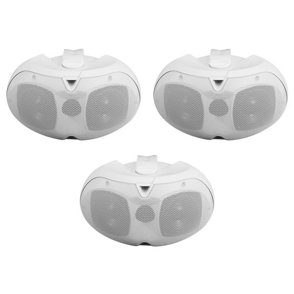 (3) Rockville D4-70 White Dual 4" 70v Commercial/Restaurant Wall Mount Speakers