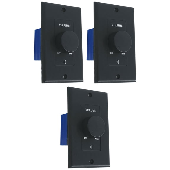 3 Rockville VOL70200 Black 200w 70v Wall Volume Controls Zone Controller Boxes