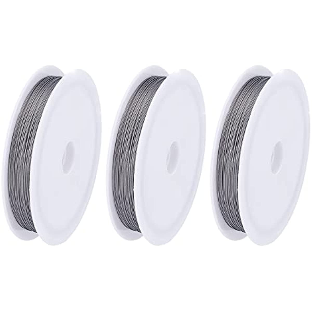 3 Roll 0.38mm Bead Stringing Wire Stainless Steel Wire Nylon Coated Metal Tiger Tail Wire with