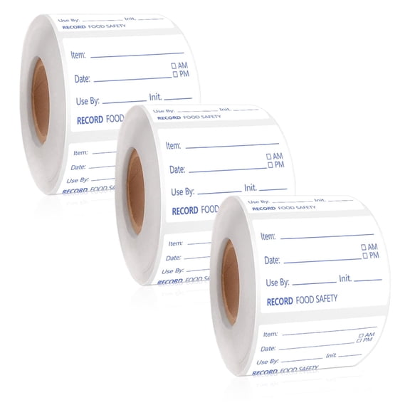 3 Roll 1500 Pcs Removable Food Freezer Labels, 0.98" x 1.96" Waterproof Oil Resistant Writeable Date Stickers, Blue