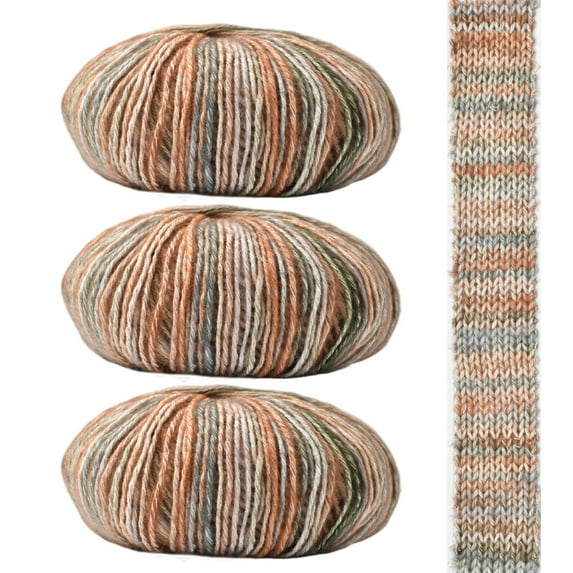 3 Roll Pack Colorful Cotton Yarn for Crochet Soft and Bulky Yarn for Knitting Crocheting Crafting Type 5