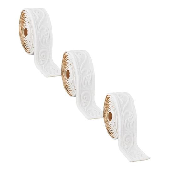 3 Roll Peel And Stick,Flexible Wallpaper Border Wall Trim Border,Adhesive Moulding Frame Lines,3D Edging Foam Ceiling Baseboard,Self Adhesive Foam Trim Sticky,Decorative Wallpaper Border,White
