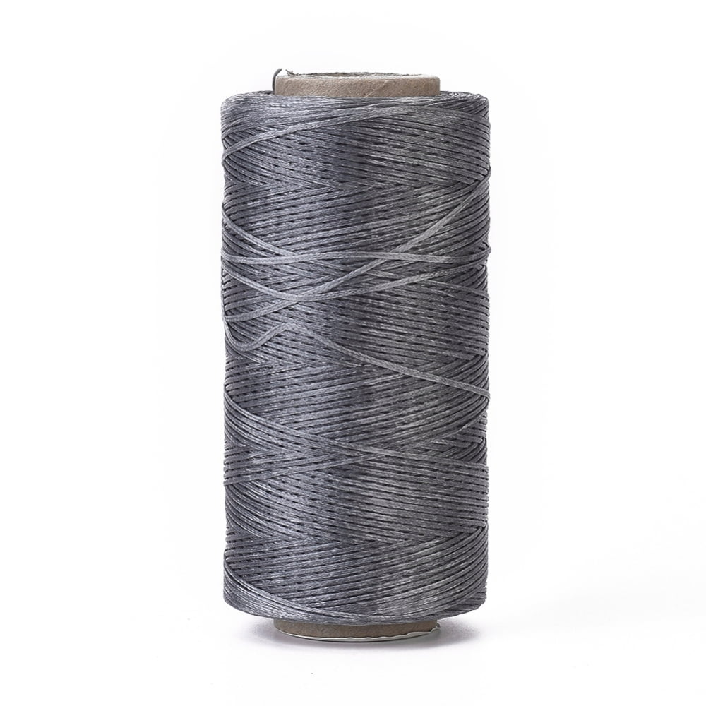 3 Roll Waxed Polyester Cord Micro Macrame Cord Waxed Sewing Thread Flat Gray 0.8mm about 284.33 yards(260m)/roll