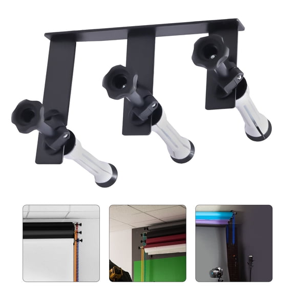 3-Roller Photography Backdrop Wall Mount Manual Background Roller Support System